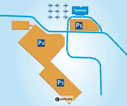 Kaart van parkeerplekken Weeze Airport