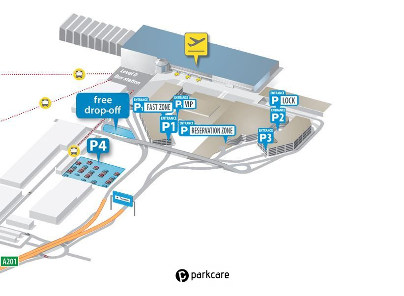 P4 Long Term Zaventem Airport kaart voor parkeren