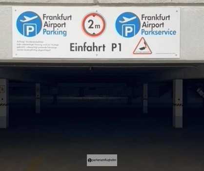 Airport Parkservice Frankfurt Einfahrt zu den Garagenparkplätzen
