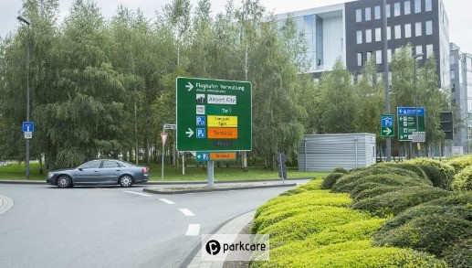 P8 Düsseldorf Airport Route naar parkeerplaats